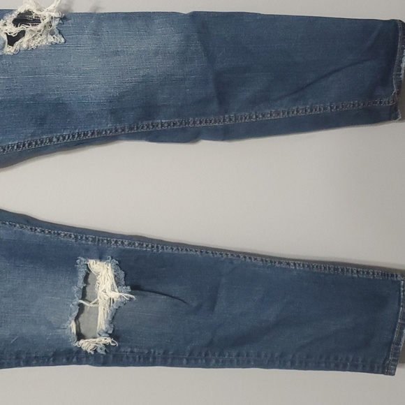 Silver Jeans Co Jeans Mens Sz 29 Blue Embelliahed Stylish Distressed Ripped Sam - Picture 2 of 16